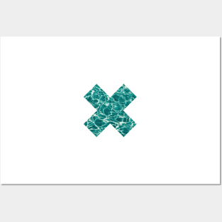 Cross with sea pattern Posters and Art